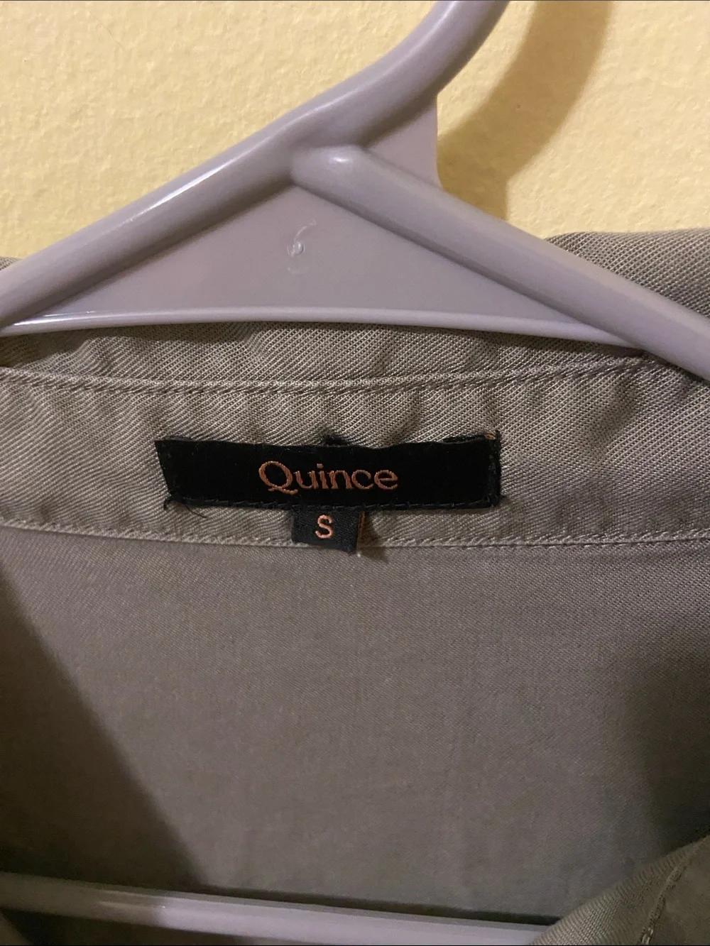 Quince Casual Short-Sleeve Button-Down Shirt in Olive - Picture 5 of 6